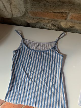 Canottiera Tezenis a righe blu e bianche