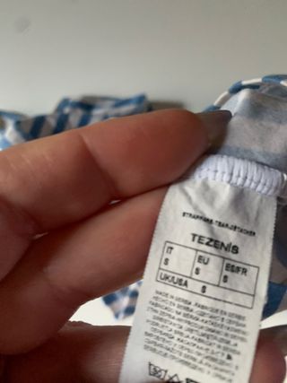 Canottiera Tezenis a righe blu e bianche