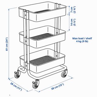 Carro de 3 estantes IKEA Råskog