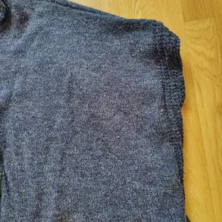 Poncho/ capa punto capucha azul