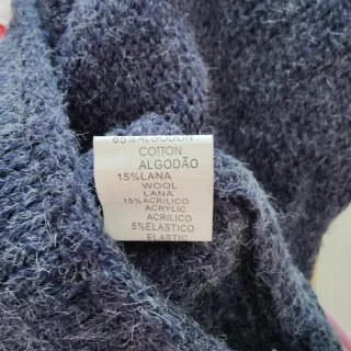 Poncho/ capa punto capucha azul