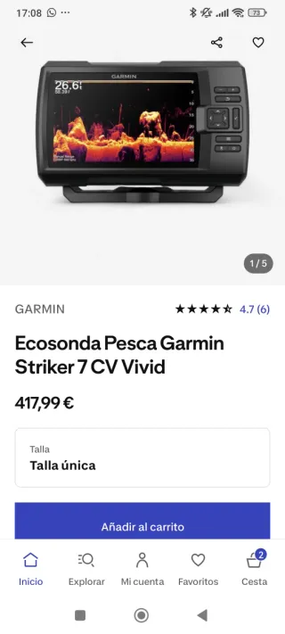 Garmin Striker Vivid 7SV Ecosonda Pesca