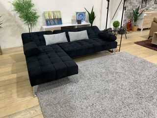 Sofá Cama Elsa XS con Chaise Longue Negro