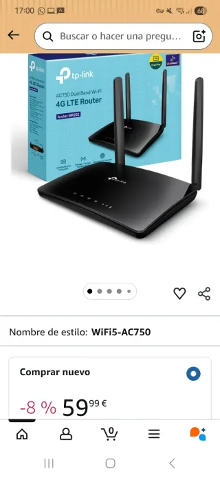 Router TP-Link Archer MR202 4G LTE AC750