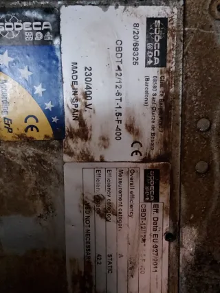Campana extractora Sodeca cbdt 12/12 6t