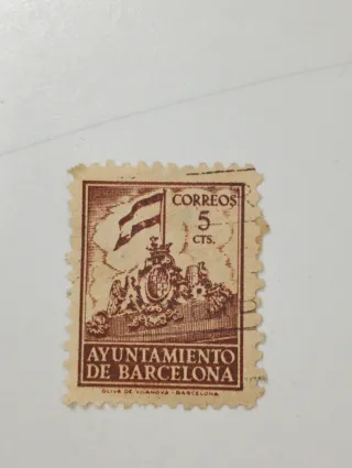 Sello Ayuntamiento Barcelona 5 cts