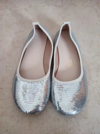 Bailarinas lentejuelas plateadas T 36