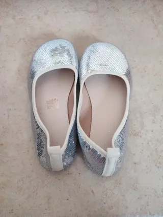 Bailarinas lentejuelas plateadas T 36