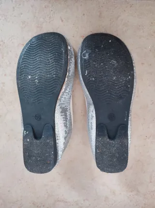 Bailarinas lentejuelas plateadas T 36