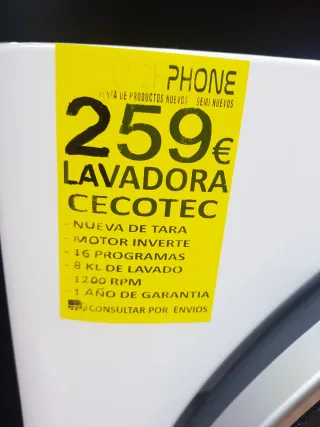 Lavadora Cecotec 8kg