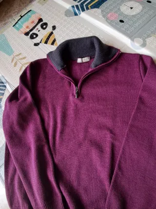 Jersey Hombre Cremallera Talla XL Morado