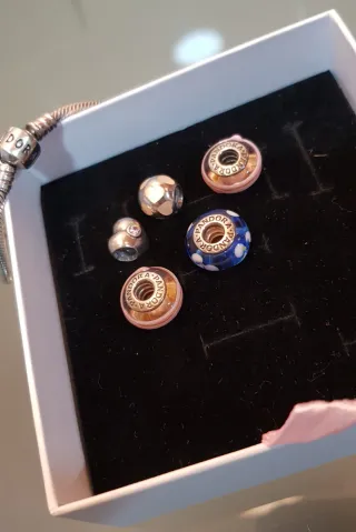 Lote 5 charms Pandora cristal murano