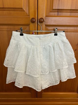 Falda-Pantalón SHEIN Blanca Talla L