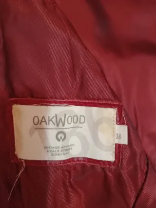 Cazadora de piel roja para mujer