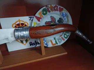 Navaja grande de madera y plata 7muelles