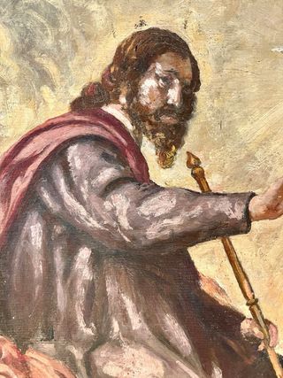 Coronación de la Virgen, pintura devocional s. XIX