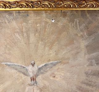 Coronación de la Virgen, pintura devocional s. XIX