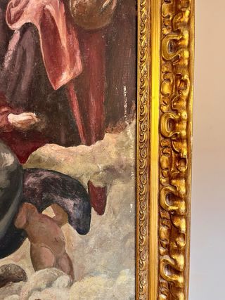 Coronación de la Virgen, pintura devocional s. XIX