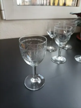 Juego 8 Copas de Licor Cristal Antiguas