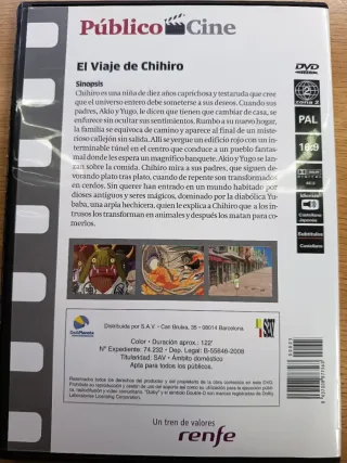 El Viaje de Chihiro DVD (Español)