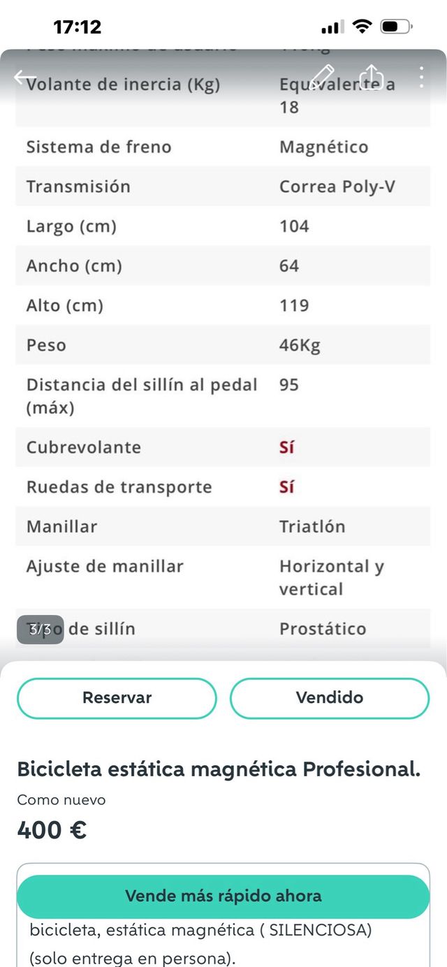 Bicicleta Estática Magnética BH H919N