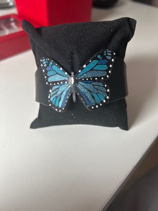 Pulsera Mariposa Piel Pintada Mano