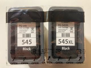 Cartuchos Tinta Canon PG-545 y PG-545XL Negro