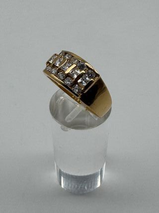 04-0046 CONJUNTO ANILLO Y PENDIENTES ORO Y PIEDRAS