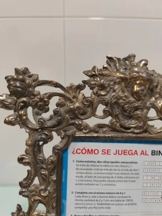 Portafotos de bronce vintage