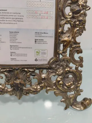 Portafotos de bronce vintage