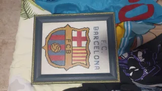 Cuadro FC Barcelona Bordado a Mano
