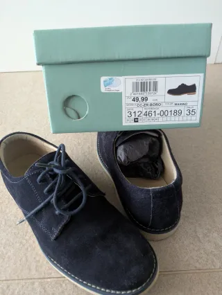 Zapatos niño comunión azul marino