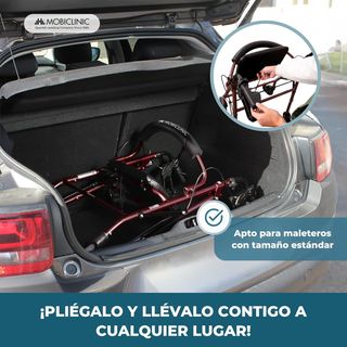 Andador 4 ruedas con asiento y cesta