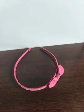 Diadema con lazo rosa y morado