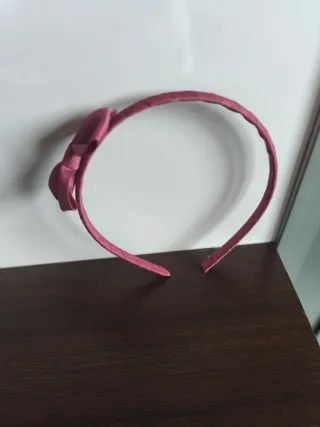 Diadema con lazo rosa y morado