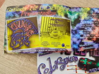 Flyers Discoteca Coliseum. 5° Aniv + Navidad. 1998