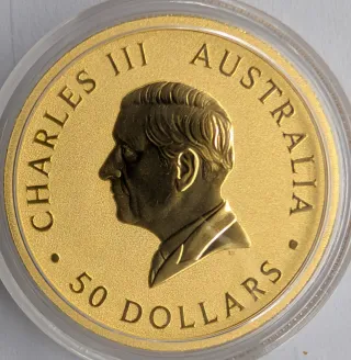 Moneda Oro 50 Dólares Australia Charles III