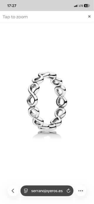 Anillo Pandora Infinito Plata