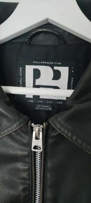 Casaco Pele Sintética Pull&Bear Castanho Escuro