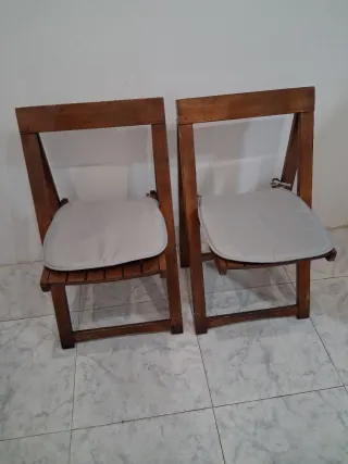 2 Sillas Madera Plegables