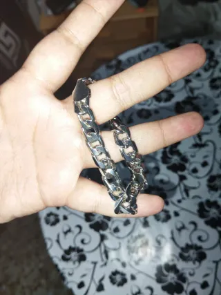 Reloj y Pulsera Hombre Plata y Negro