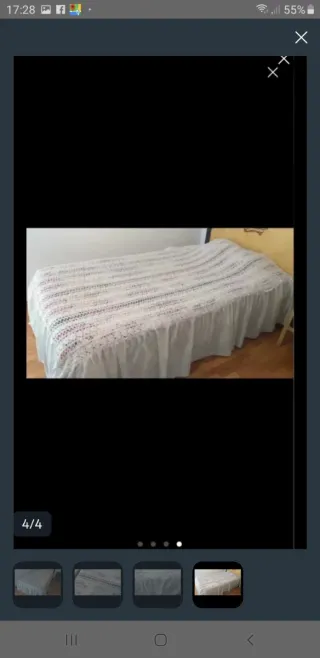 Colcha algodón hecha a mano con volante