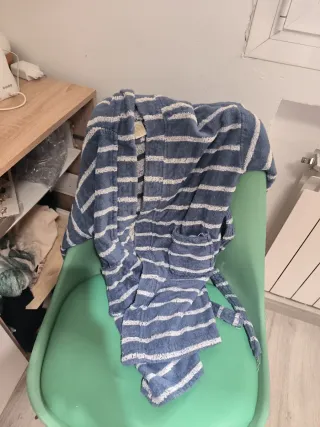 Albornoz niño rayas azul