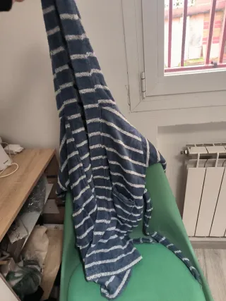 Albornoz niño rayas azul