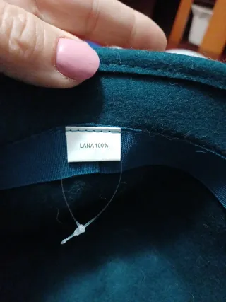 Gorro de lana verde azulado