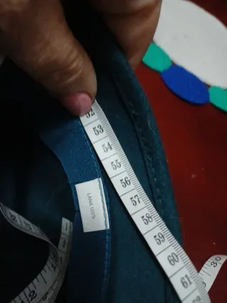 Gorro de lana verde azulado