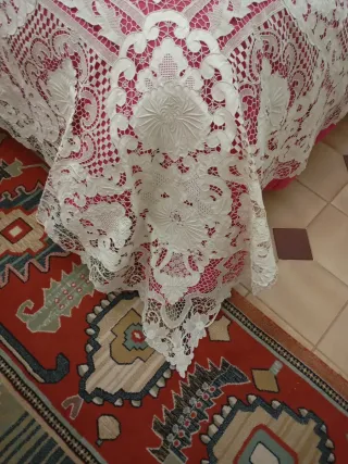 Colcha de encaje de burano recimps uva ojas parra