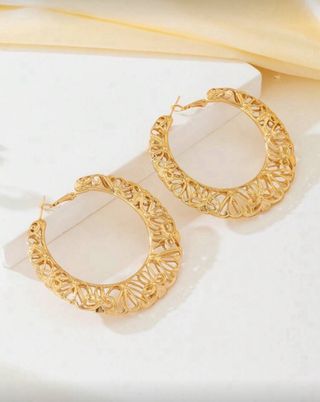 Pendientes Aro Aleación Zinc Dorados