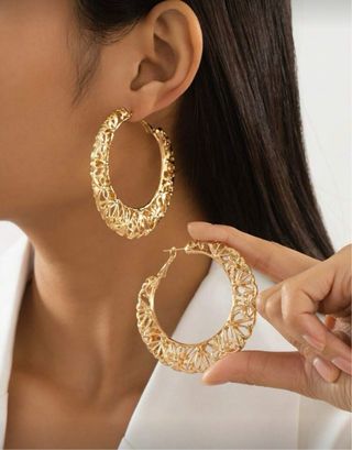 Pendientes Aro Aleación Zinc Dorados