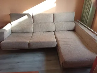 Sofá Chaiselongue Beige/Gris